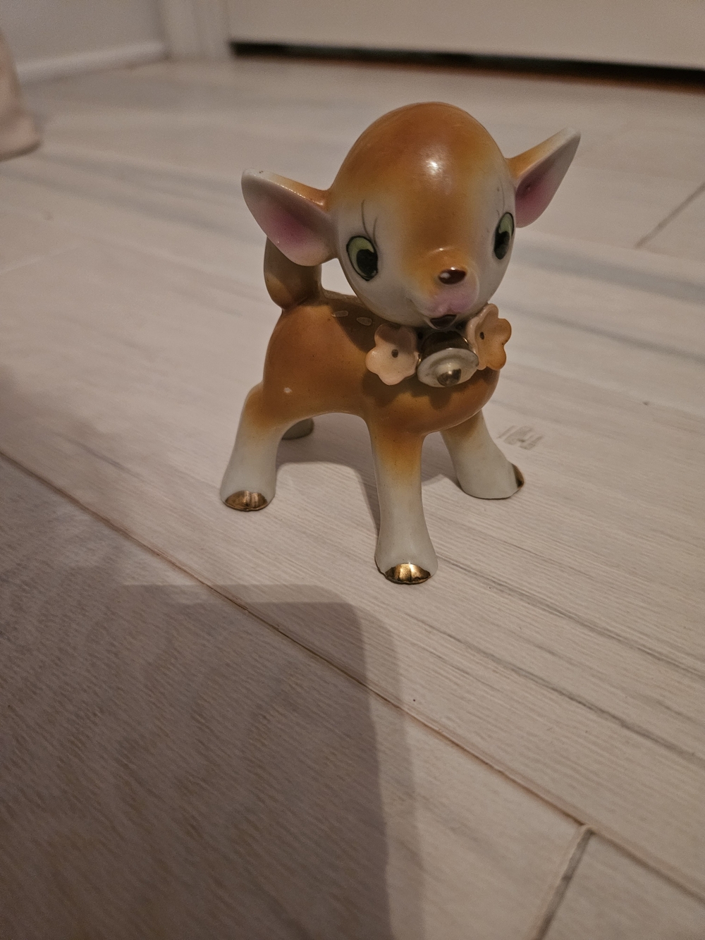 Japanese Mid Centry Brown Ceramic Deer Fawn Figurine Vintage